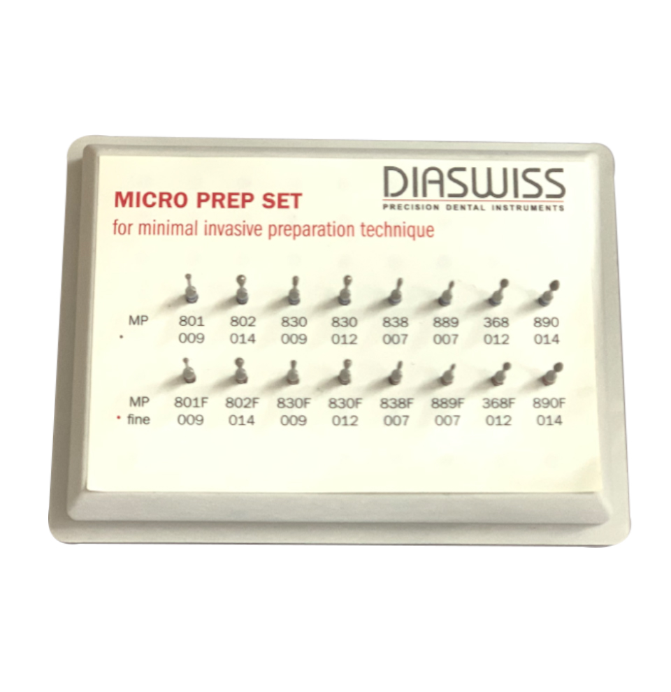 Mũi khoan Diawiss - Thụy Sỹ 1 Micro Prep Set – Bộ Mũi Lâm Sàng /Sửa Soạn Dùng Với Tay