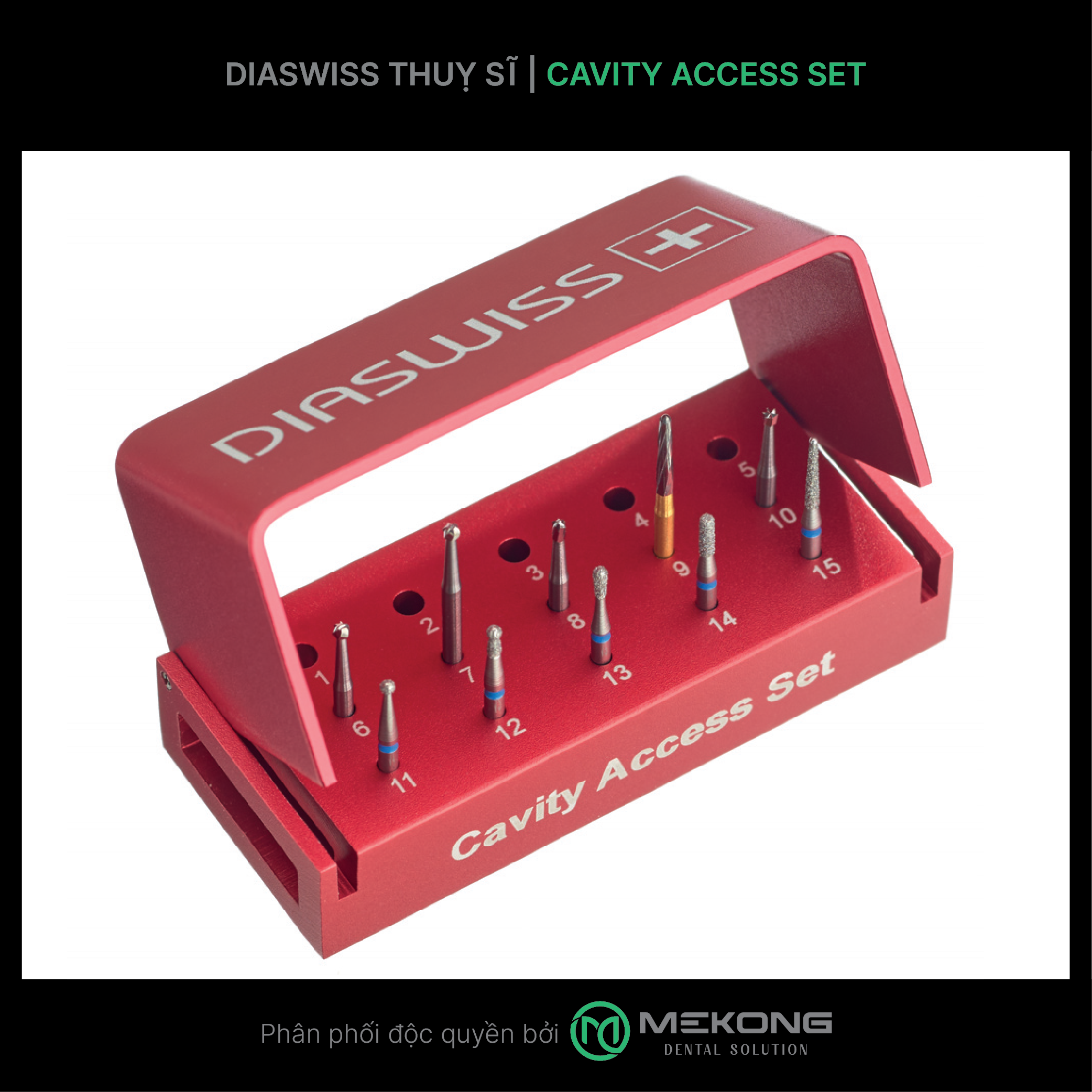 Mũi khoan Diawiss - Thụy Sỹ Bộ Mũi Lâm Sàng /Khoan Lỗ, Sâu Răng, Nội Nha Cavity Access Set | DIASWISS