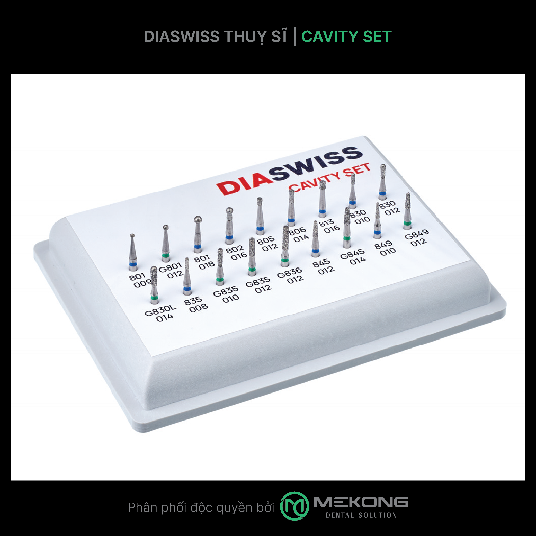 Mũi khoan Diawiss - Thụy Sỹ Bộ Mũi Lâm Sàng /Khoan Lỗ, Sâu Răng, Nội Nha Cavity Set | DIASWISS