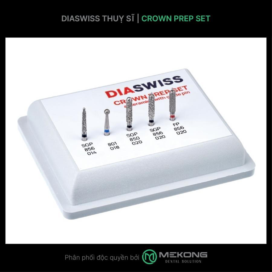 Mũi khoan Diawiss - Thụy Sỹ Bộ Mũi Sửa Soạn Mão Crown Prep Set | DIASWISS