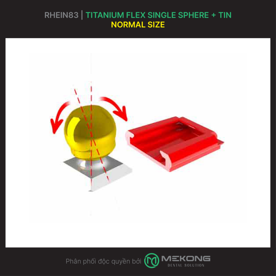 Overdenture OT Cap RHEIN83 | Titanium Flex Single Sphere + Tin