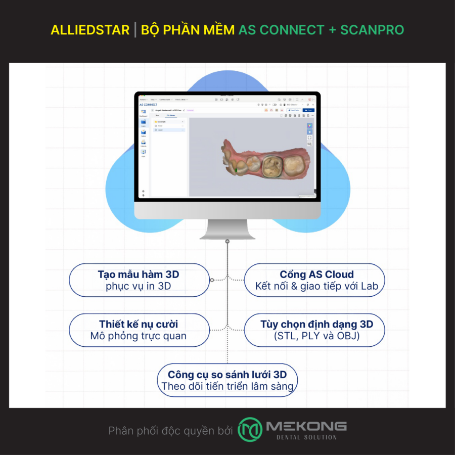 Máy quét trong miệng Nha Khoa ALLIEDSTAR | BỘ PHẦN MỀM AS CONNECT + SCANPRO